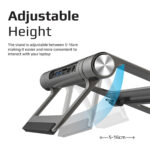 Promate PrimeBase-C Laptop Stand with 9-in-1 Multiport USB-C Hub; 4K HDMI, USB 3.0 ports, Ethernet port, SD/MicroSD Card Slots and a 100W charging bridge