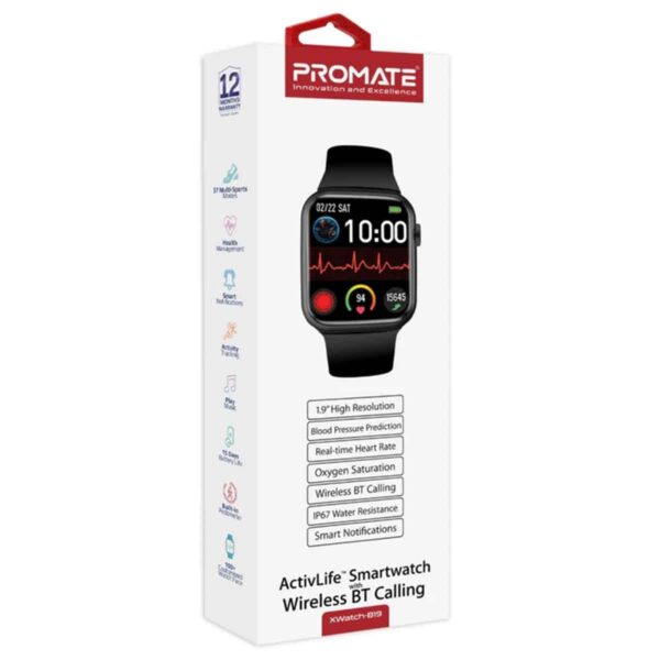 Promate Xwatch-B19 ActivLife Smartwatch With Wireless Bluetooth Calling