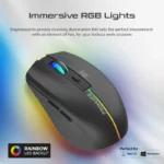 Promate Kitt 2.4GHz Wireless Ergonomic Optical Mouse with LED Rainbow Lights