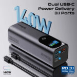 Promate Titan-160 27600mAh Ultra-Compact 160W Power Bank
