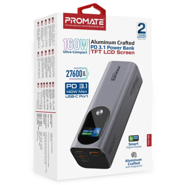 Promate Titan-160 27600mAh Ultra-Compact 160W Power Bank