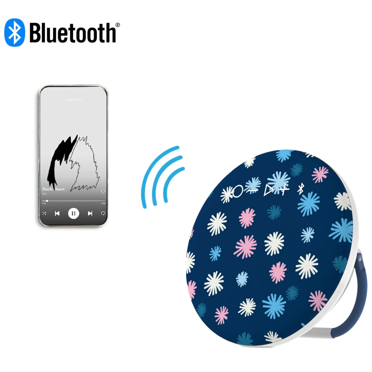 Groove Onn Portable Bluetooth Round Stereo Wireless IPX4 Water Resistant Speaker