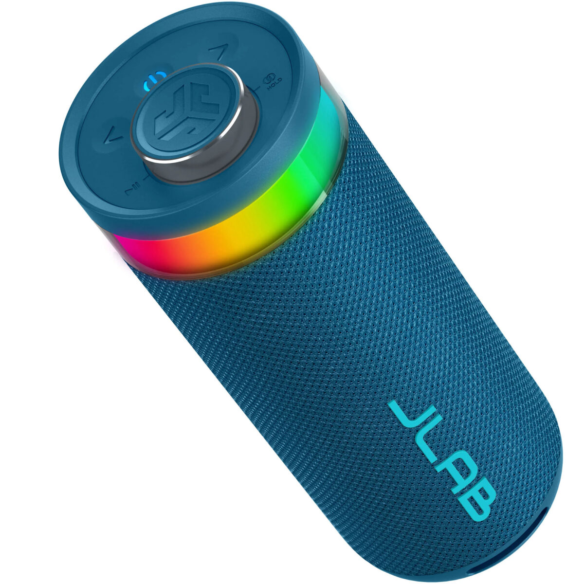 JLab Go Party Portable Bluetooth Speaker, Dual 2 Inch full-frequency drivers + 2 Passive Woofers, IP56 Waterproof, Up to 16 Hours Playtime + RGB Lighting